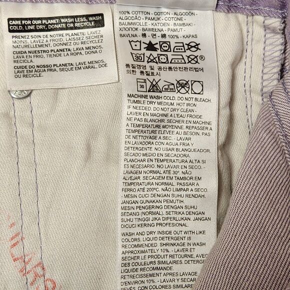 Levi’s 501 Purple Denim Jean Cuffed Shorts Button Fly Women's Size 27 - Picture 6 of 10